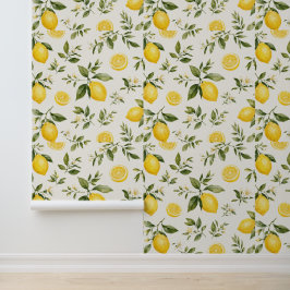 Elegantes Wasserfarben-Limonenblüten-Botanikmuster Tapete