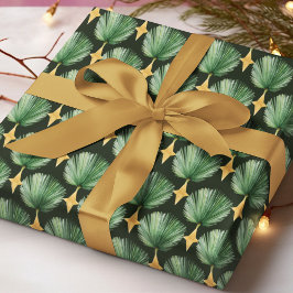 Elegantes Wasserfarben-Palmblatt-Weihnachtsmuster Geschenkpapier