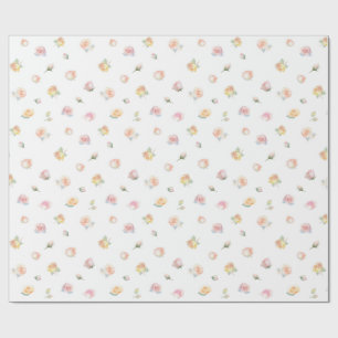 Elegantes Wasserfarben-Pastell-Rosa-Rosenmuster Geschenkpapier
