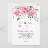 Elegantes Wasserfarben-Pink-Hydrangea-BRAUTPARTY Einladung (Vorderseite)