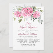 Elegantes Wasserfarben Rosa Hydrangea Probe Abende Einladung (Vorderseite)