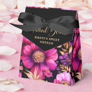 Elegantes Wasserfarben-Rosa- und Gold-Blumenmuster Geschenkschachtel