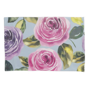 Elegantes Wasserfarben-Rosen-Blumendesign Kissenbezug