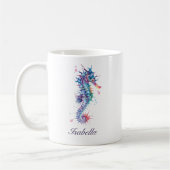 Elegantes Wasserfarben-Seepferdchen Kaffeetasse (Links)