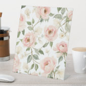 Elegantes Wasserfarben-Torten und Rose Blumenmuste Sockelschild (In Situ)