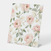 Elegantes Wasserfarben-Torten und Rose Blumenmuste Sockelschild (Vorderseite)