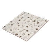 Elegantes Wasserfarben-Wald-Winterbeeren-Muster Fliese (Seite)
