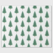 Elegantes Wasserfarben-Weihnachtsbaum-Geschenkpapi Geschenkpapier (Flach)