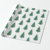 Elegantes Wasserfarben-Weihnachtsbaum-Geschenkpapi Geschenkpapier (Ungerollt)
