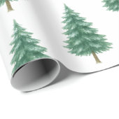 Elegantes Wasserfarben-Weihnachtsbaum-Geschenkpapi Geschenkpapier (Rolleneckpunkt)