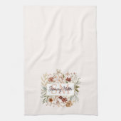 Elegantes Wasserfarben-Wildblumen-Blumenmonogramm  Geschirrtuch (Vertikal)