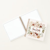 Elegantes Wasserfarben-Wildblumen-Blumenmonogramm Notizblock (Innenseite)