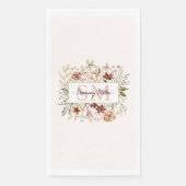 Elegantes Wasserfarben-Wildblumen-Blumenmonogramm Serviette (Vorderseite)
