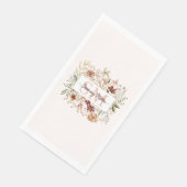 Elegantes Wasserfarben-Wildblumen-Blumenmonogramm Serviette (Ecke)