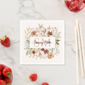 Elegantes Wasserfarben-Wildblumen-Blumenmonogramm Serviette (Beispiel)