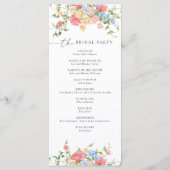 Elegantes Wasserfarben-Wildblumen-Hochzeitsprogram Programm (Rückseite)