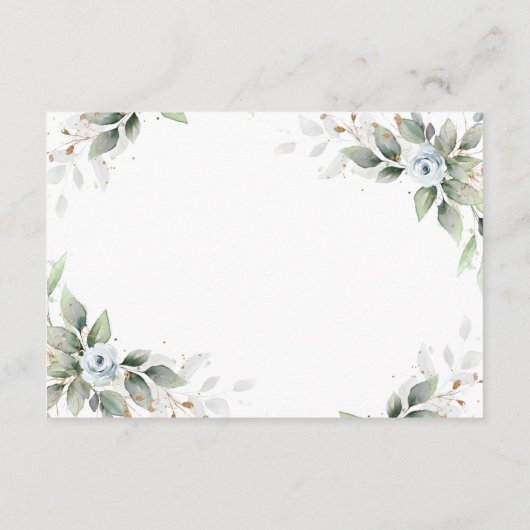 Elegantes Wasserfarbendrost, blaue Foliage Details Begleitkarte (Rückseite)