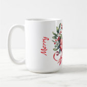 Elegantes, wasserfarbenes Mistleton mit rotem Band Kaffeetasse (Links)