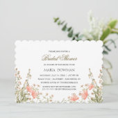 Elegantes Wasserfarbenflora Rustikales Brautparty Einladung (Stehend Vorderseite)