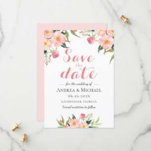 Elegantes Wasserfarbenfloral Save the Date