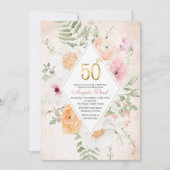 Elegantes Wasserfarbengeburtstag - Einladung (Vorderseite)