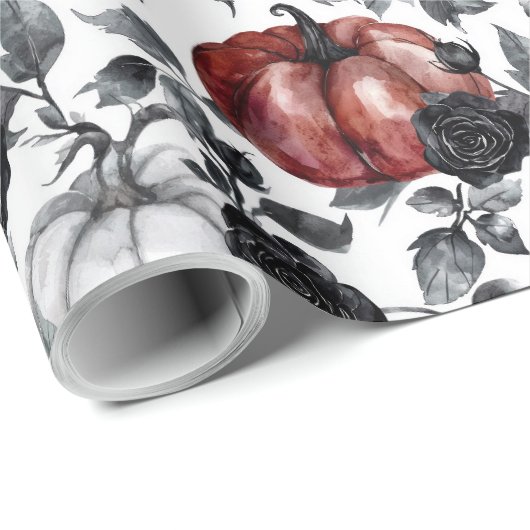 Elegantes WasserfarbenHalloween Geschenkpapier (Rolleneckpunkt)