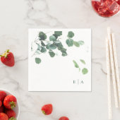 Elegantes Wasserfarbenleaf Botanisches Monogramm N Serviette (Beispiel)