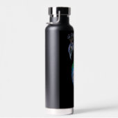 Elegantes Wasserfarbenpfauenmonogramm Trinkflasche (Rechts)