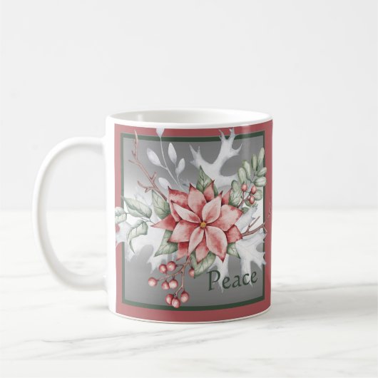 Elegantes Wasserfarbenpoinsettia benutzerdefiniert Kaffeetasse (Links)