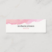 Elegantes Wasserfarbenrosa minimal Mini Visitenkarte (Vorderseite)