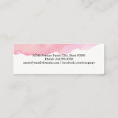 Elegantes Wasserfarbenrosa minimal Mini Visitenkarte (Rückseite)