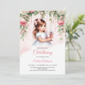 Elegantes Wasserfarbenrötchen, blumengeschmücktes  Einladung (Stehend Vorderseite)