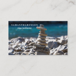 Elegantes Wasserfarblogo Zen-Yoga-Heilung Visitenkarte