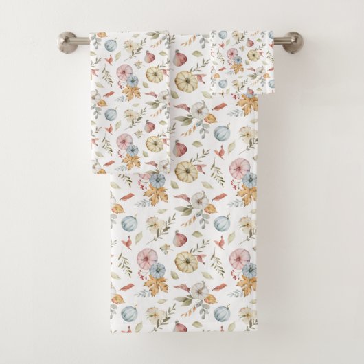 Elegantes Wasserfarbmuster im Herbst Badhandtuch Set (Insitu)
