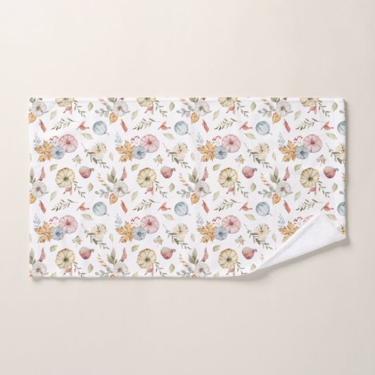 Elegantes Wasserfarbmuster im Herbst Badhandtuch Set (Handtuch)