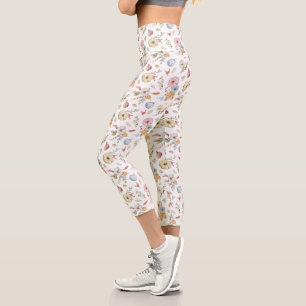 Elegantes Wasserfarbmuster im Herbst Capri Leggings