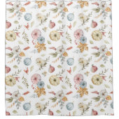 Elegantes Wasserfarbmuster im Herbst Duschvorhang (Vorderseite)