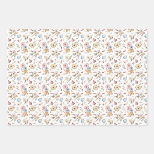 Elegantes Wasserfarbmuster im Herbst Geschenkpapier Set (Vorderseite)