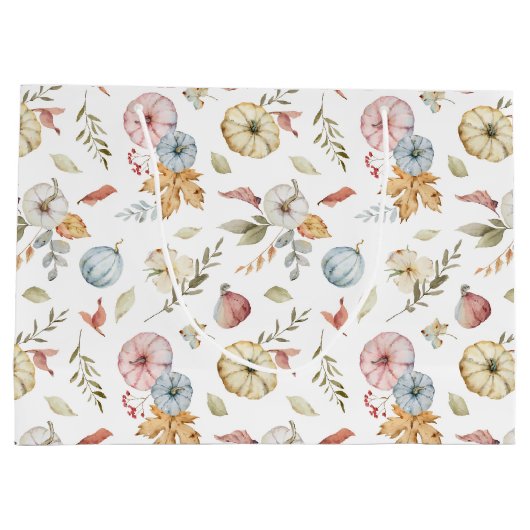 Elegantes Wasserfarbmuster im Herbst Große Geschenktüte (Rückseite)