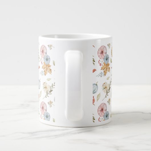 Elegantes Wasserfarbmuster im Herbst Jumbo-Tasse (Rückseite)