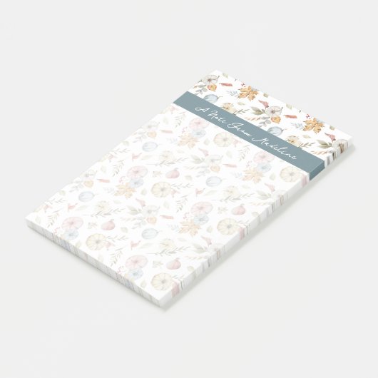 Elegantes Wasserfarbmuster im Herbst Post-it Klebezettel (angewinkelt)