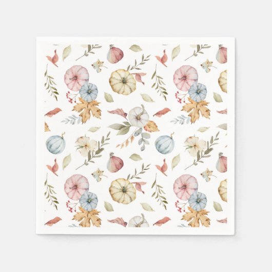 Elegantes Wasserfarbmuster im Herbst Serviette (Vorderseite)
