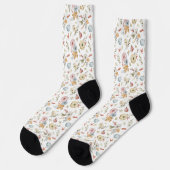 Elegantes Wasserfarbmuster im Herbst Socken (Linkes Detail)
