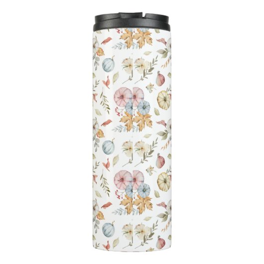 Elegantes Wasserfarbmuster im Herbst Thermosbecher (Rückseite)