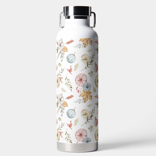 Elegantes Wasserfarbmuster im Herbst Trinkflasche (Vorderseite)
