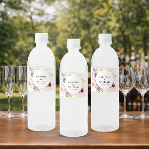 Elegantes Wasserflaschen-Etikett - Aquarellfarben- Wasserflaschenetikett