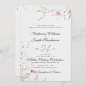 ELEGANTES WASSERFLORALE ABSTRAKTES UAWG & WEDING EINLADUNG (Vorne/Hinten)