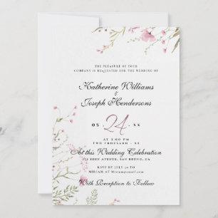 ELEGANTES WASSERFLORALE ABSTRAKTES UAWG & WEDING EINLADUNG
