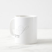 Elegantes Wasserzeichen-Monogramm Kaffeetasse (Vorderseite Links)