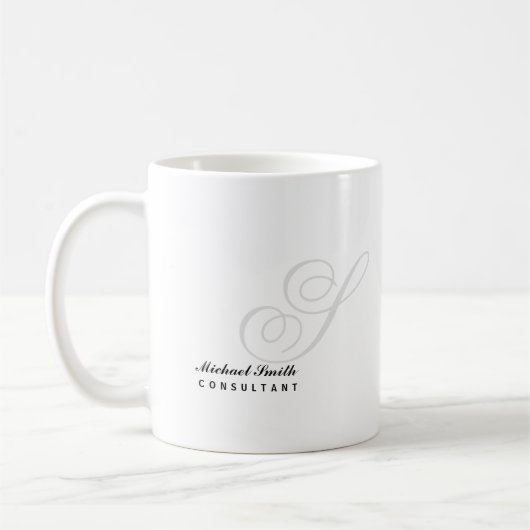 Elegantes Wasserzeichen-Monogramm Kaffeetasse (Links)